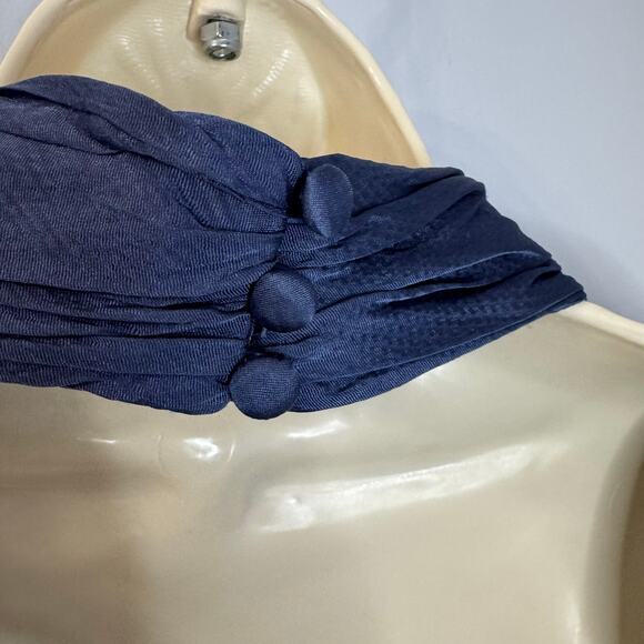 Anthropologie Hutch Open Back Midi Dress Blue Long Sleeve Blue Size 14 - Picture 8 of 16